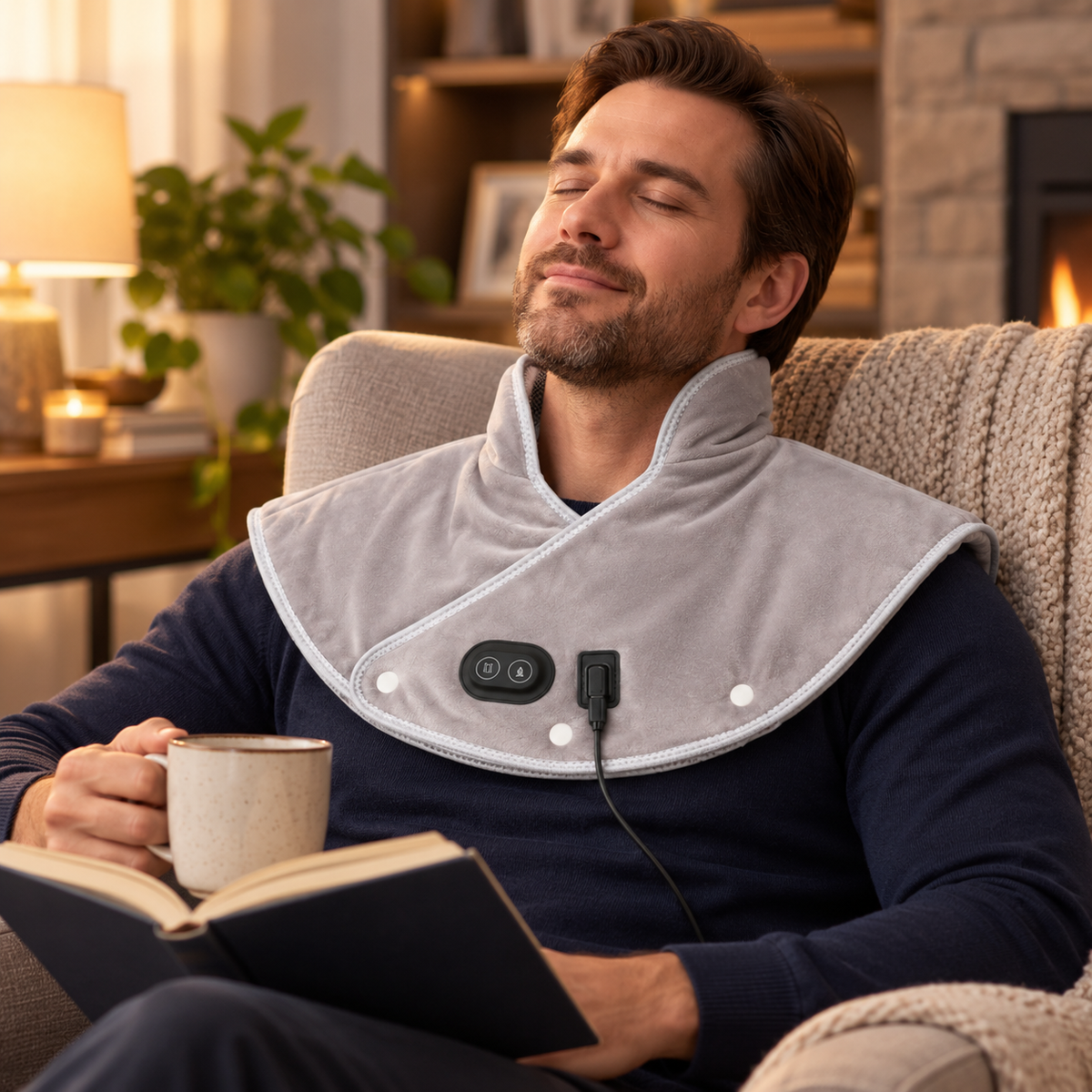 Neck Heating Pad Massager Cordless Heat Wrap for Pain Relief