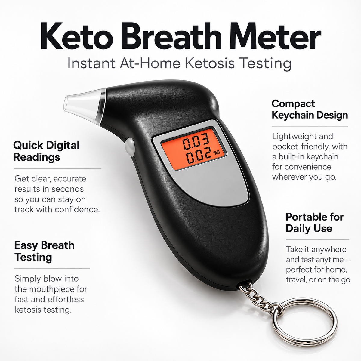 Keto Breath Meter Ketone Breathalyser for Ketosis and Diet