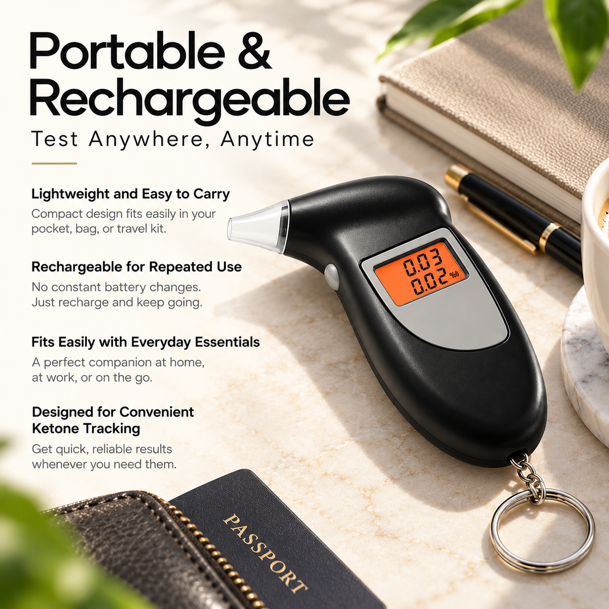 Keto Breath Meter Ketone Breathalyser for Ketosis and Diet
