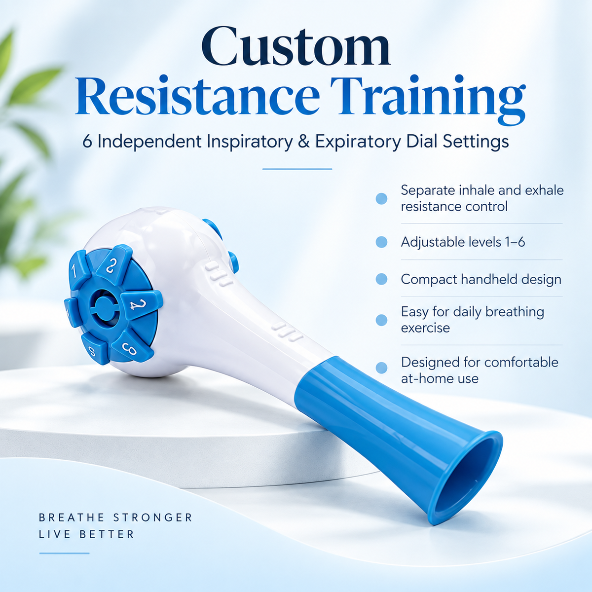 Breathing Exerciser Lung Trainer Device for Respiratory Strength