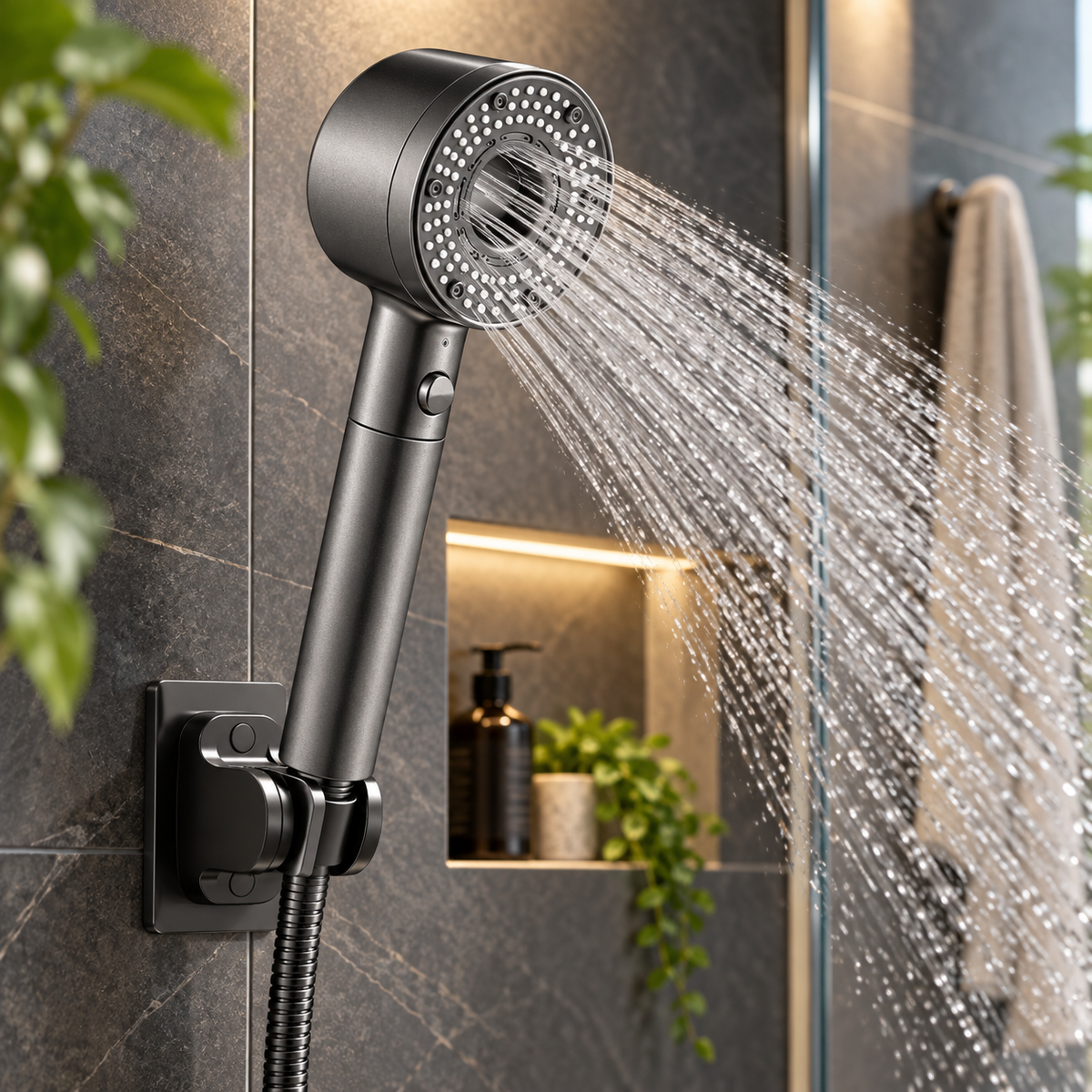 High Pressure Shower Head Filtered Water Saving 5 Mode Spray