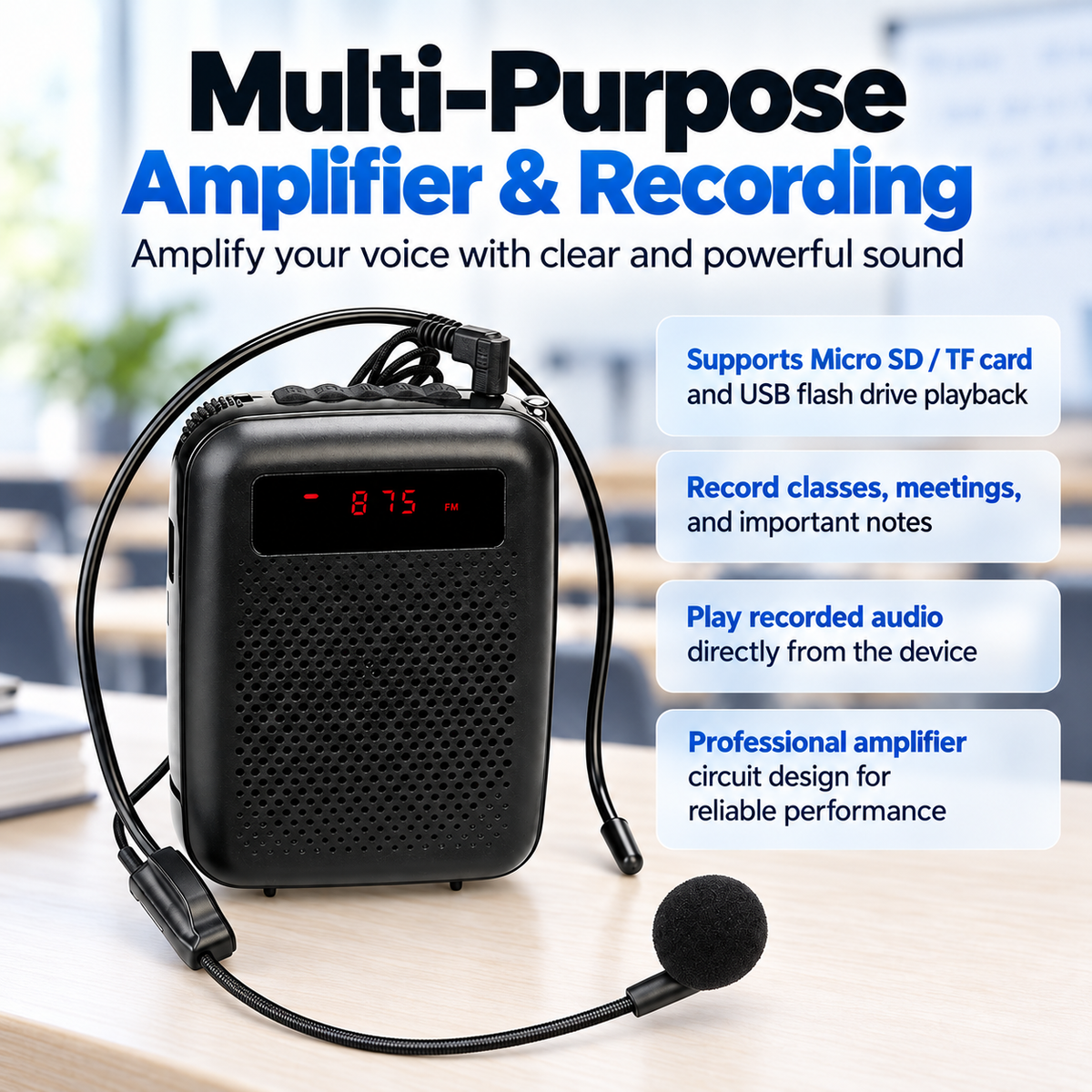 Voice Amplifier for Teachers Portable Speaker with Microphone