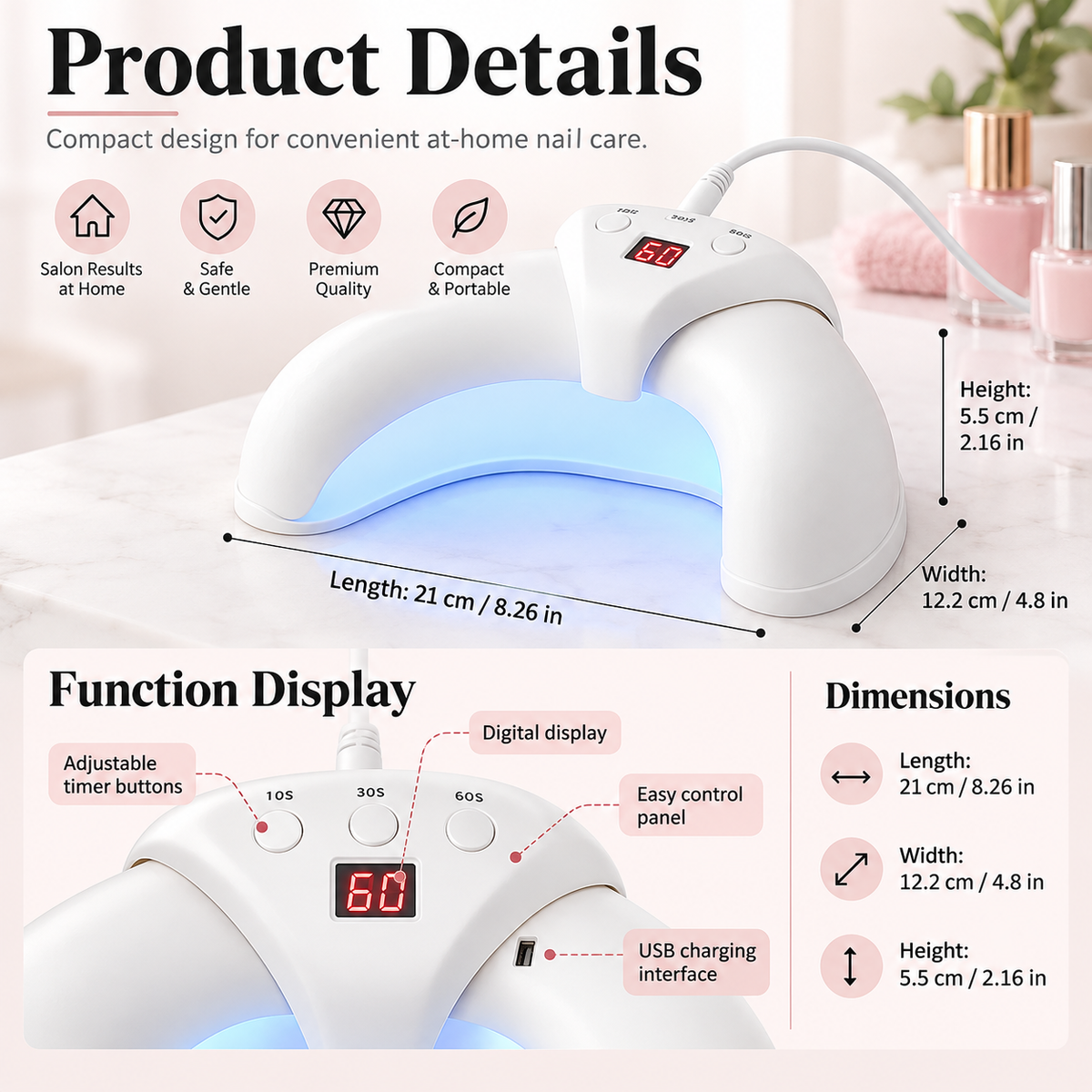 Nail Fungus Laser Device Red and Blue Light Home Treatment