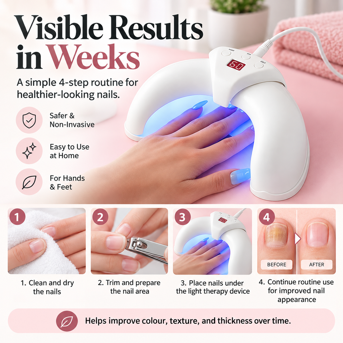 Nail Fungus Laser Device Red and Blue Light Home Treatment