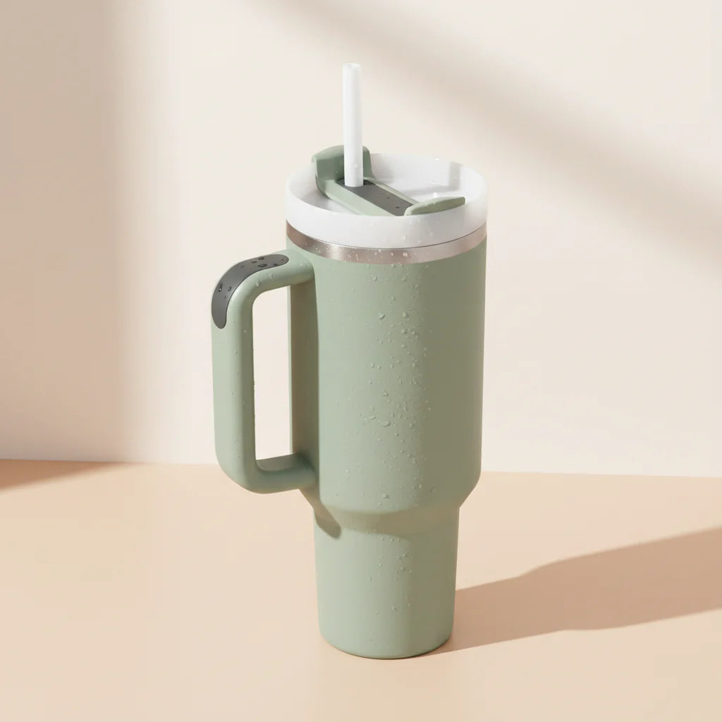 Insulated Travel Mug with Handle for Hot and Cold Drinks