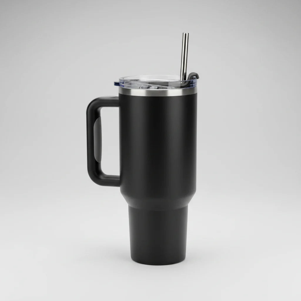 Insulated Travel Mug with Handle for Hot and Cold Drinks