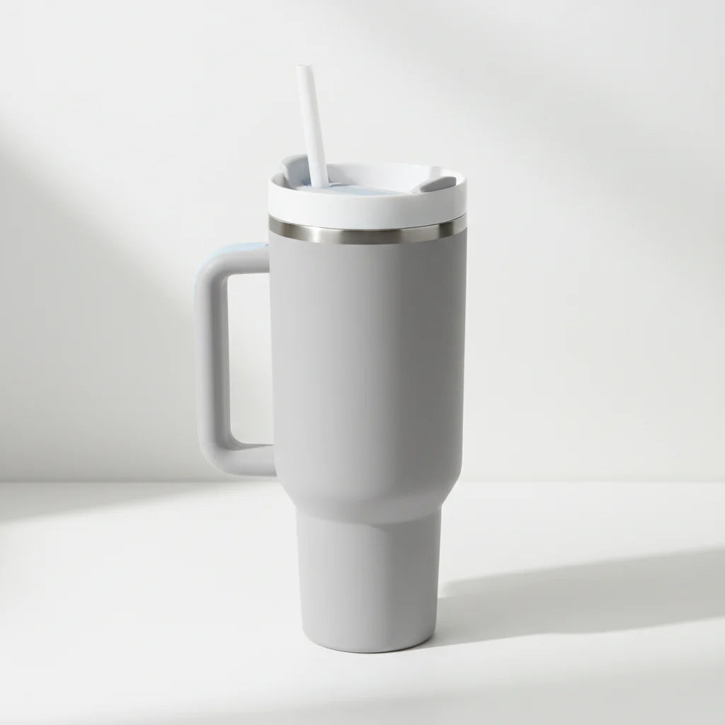 Insulated Travel Mug with Handle for Hot and Cold Drinks