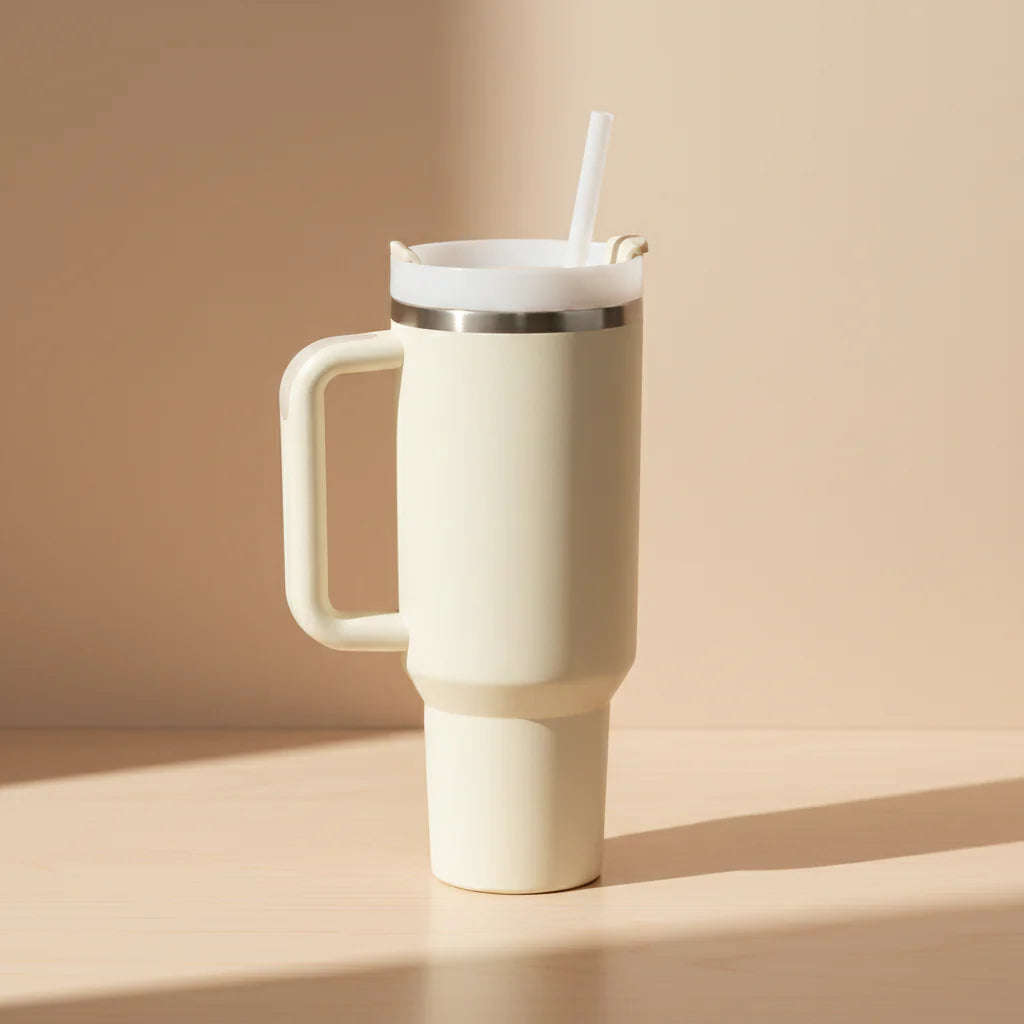 Insulated Travel Mug with Handle for Hot and Cold Drinks