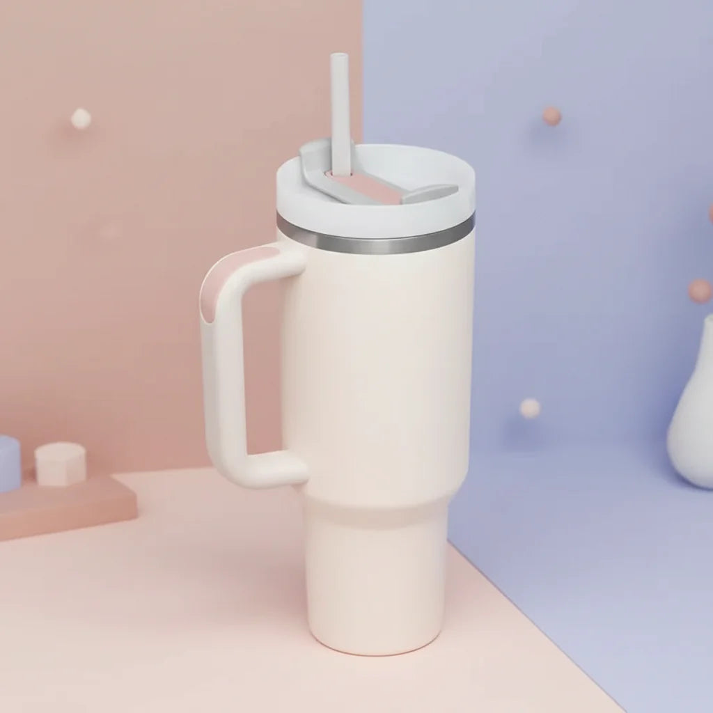 Insulated Travel Mug with Handle for Hot and Cold Drinks