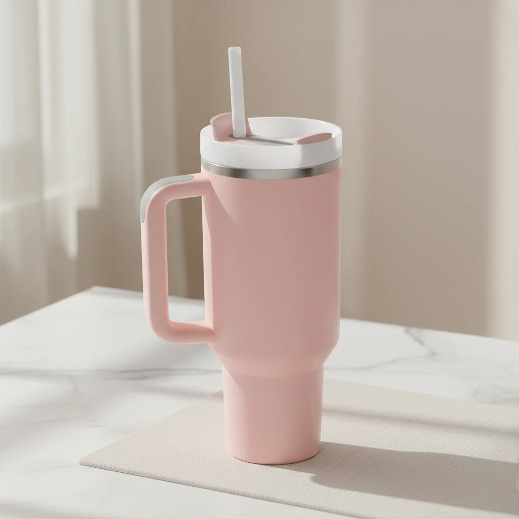 Insulated Travel Mug with Handle for Hot and Cold Drinks