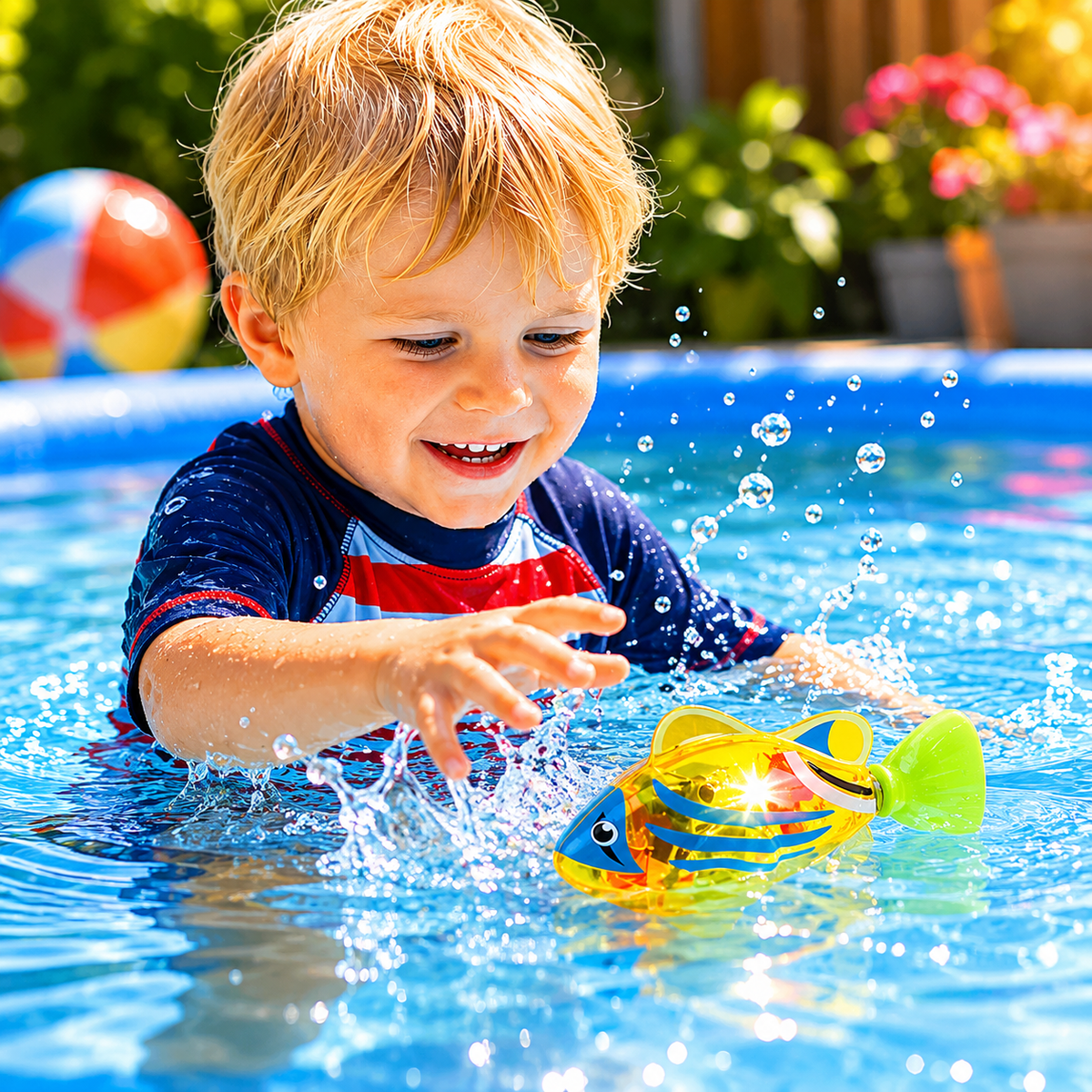 LED Swimming Fish Bath Water Toy for Bathtub Game