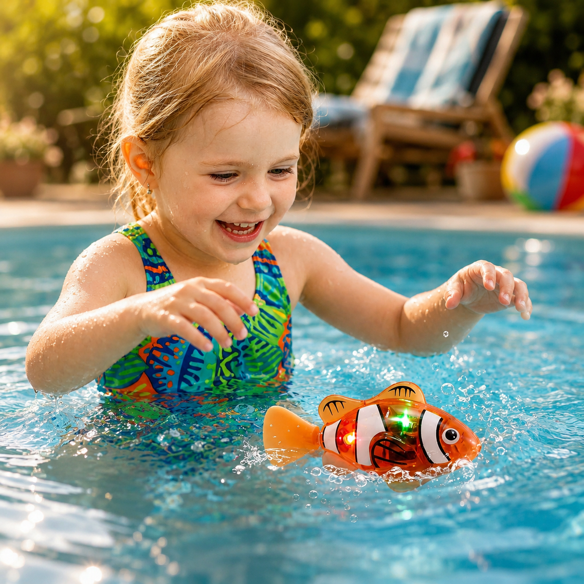 LED Swimming Fish Bath Water Toy for Bathtub Game