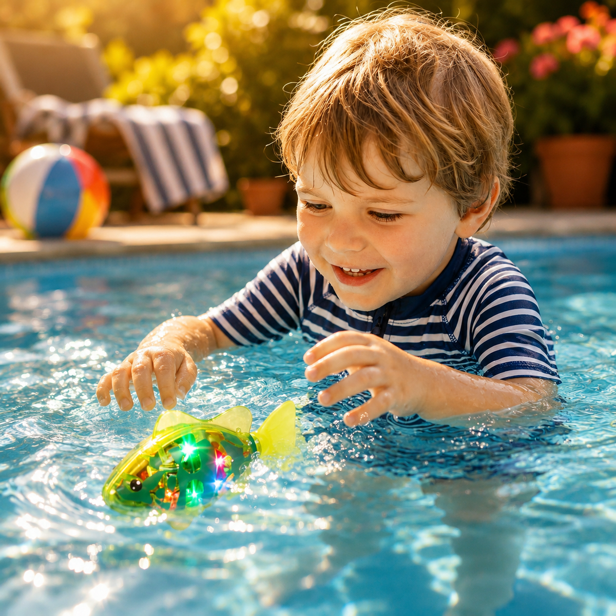 LED Swimming Fish Bath Water Toy for Bathtub Game