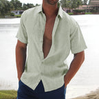 Men's Casual Shirt Open Collar Button Down Shirt