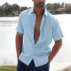Men's Casual Shirt Open Collar Button Down Shirt
