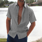 Men's Casual Shirt Open Collar Button Down Shirt