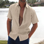 Men's Casual Shirt Open Collar Button Down Shirt