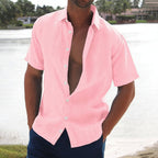 Men's Casual Shirt Open Collar Button Down Shirt