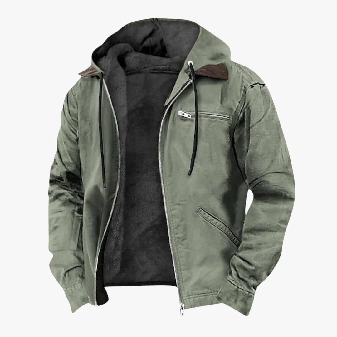 Men’s Hooded Zip Jacket with Fleece Lining