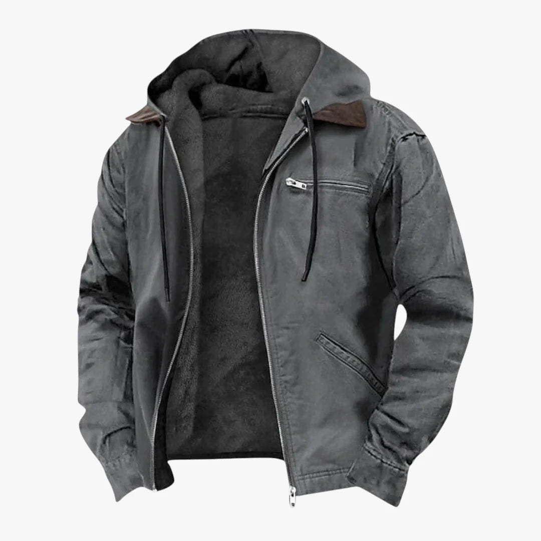 Men’s Hooded Zip Jacket with Fleece Lining