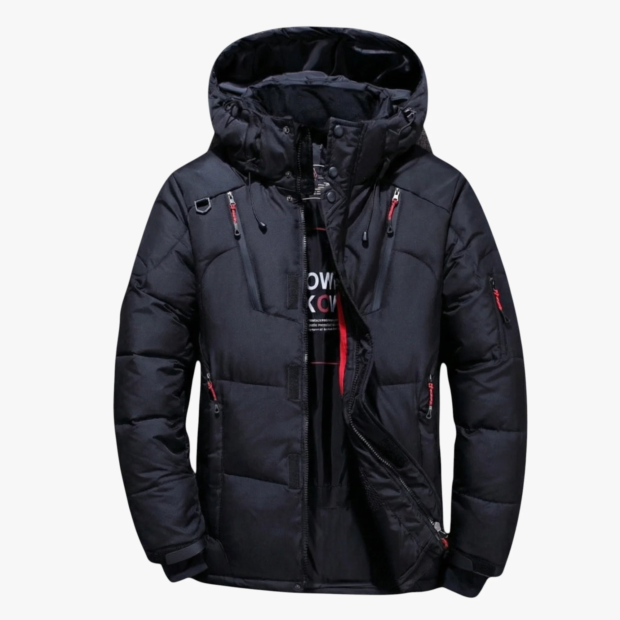 Men’s Hooded Puffer Jacket with Zip Pockets
