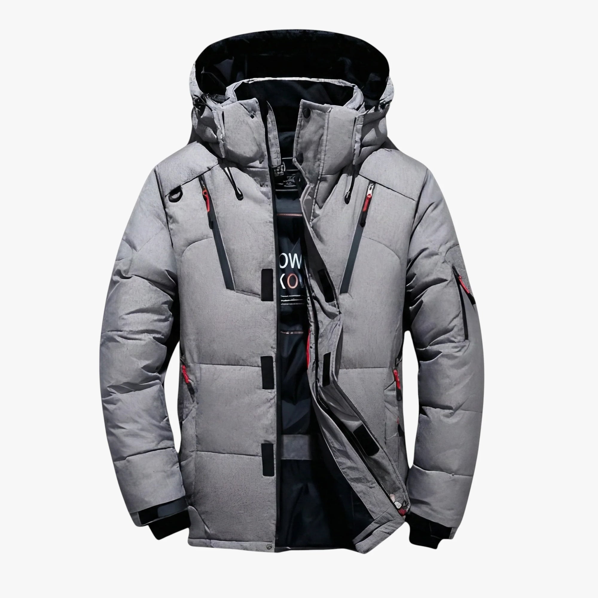 Men’s Hooded Puffer Jacket with Zip Pockets