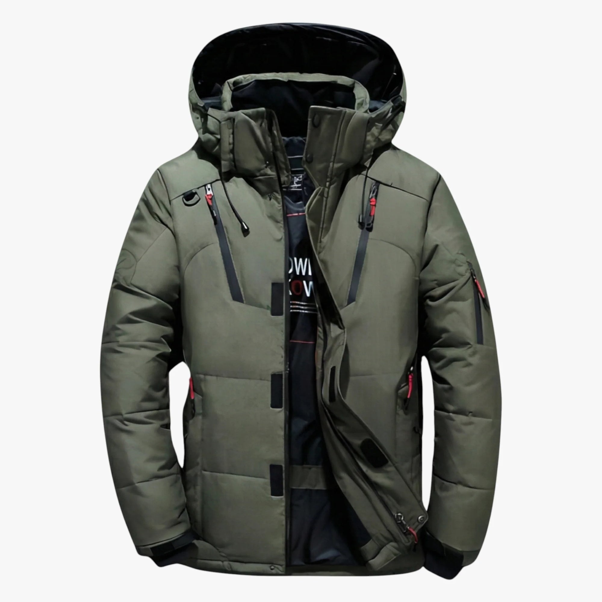 Men’s Hooded Puffer Jacket with Zip Pockets