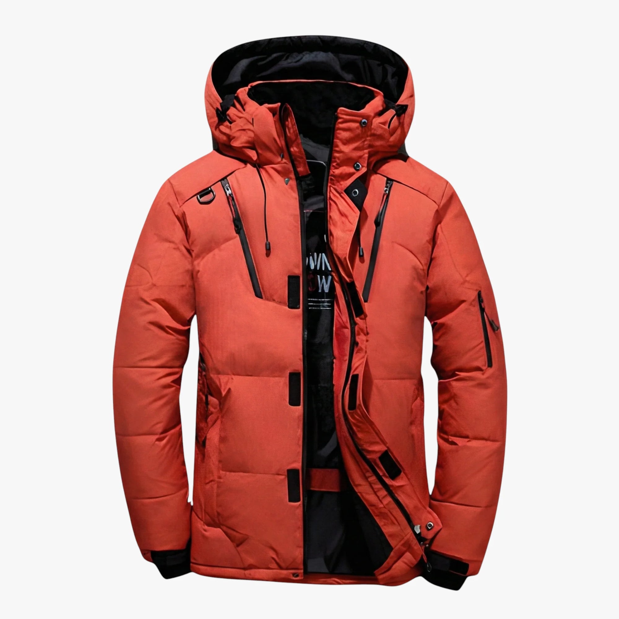 Men’s Hooded Puffer Jacket with Zip Pockets