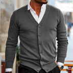 Men's Long Sleeve Cardigan Vest Sweater Autumn Winter