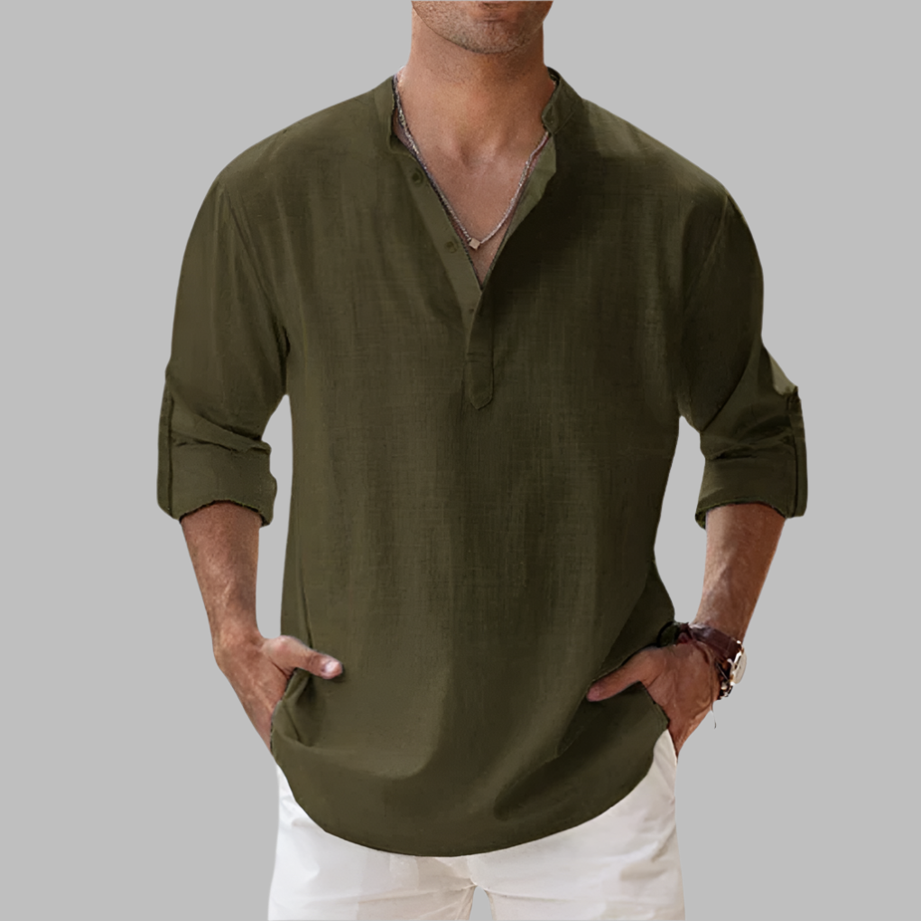 Men's Long Sleeve Lightweight Summer Shirt Casual Shirt