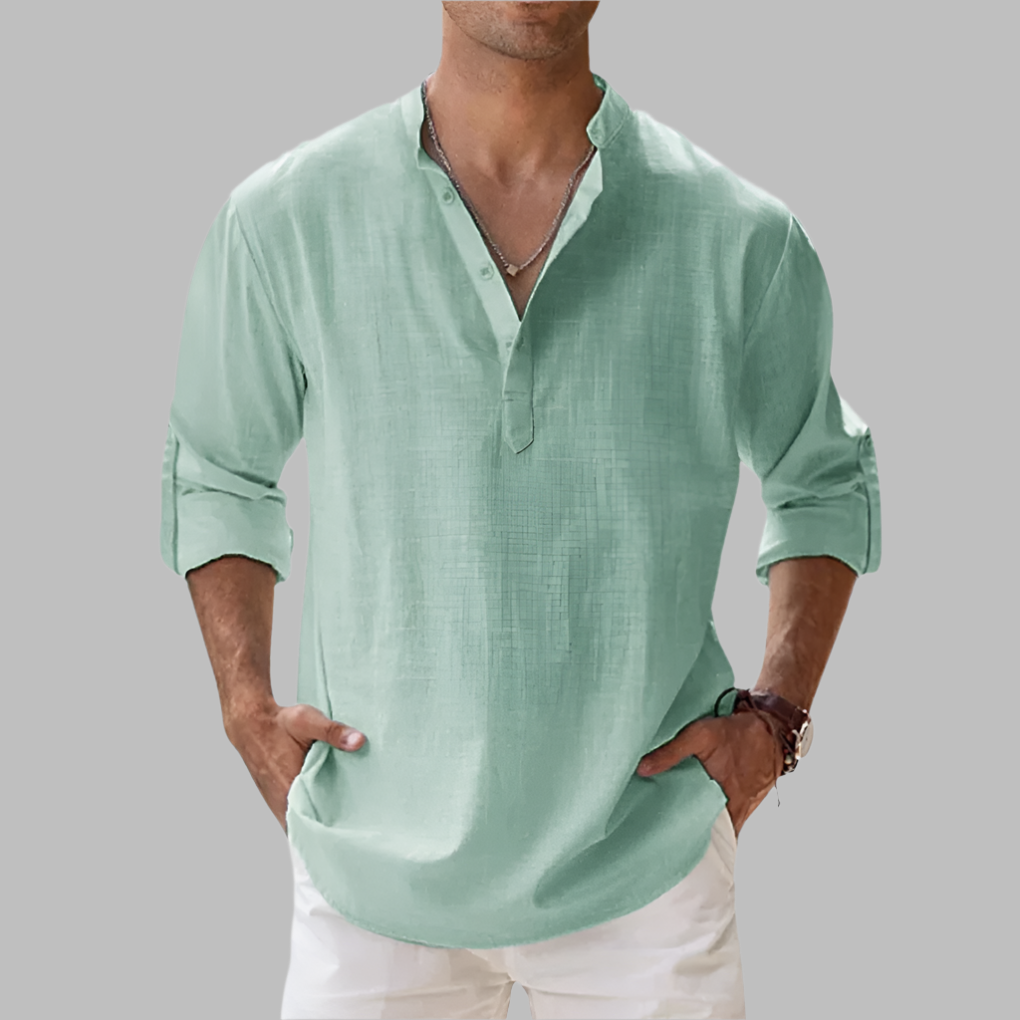 Men's Long Sleeve Lightweight Summer Shirt Casual Shirt