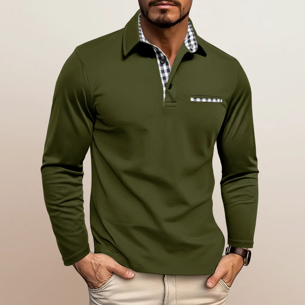 Men's Long Sleeve Shirt with Side Pockets