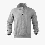 Men’s Quarter Zip Sweater with Cable Knit Texture