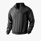Men’s Quarter Zip Sweater with Cable Knit Texture