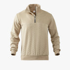 Men’s Quarter Zip Sweater with Cable Knit Texture