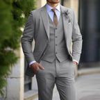 Men's Slim Fit 3-Piece Suit Set Business Wedding Formal Tailored