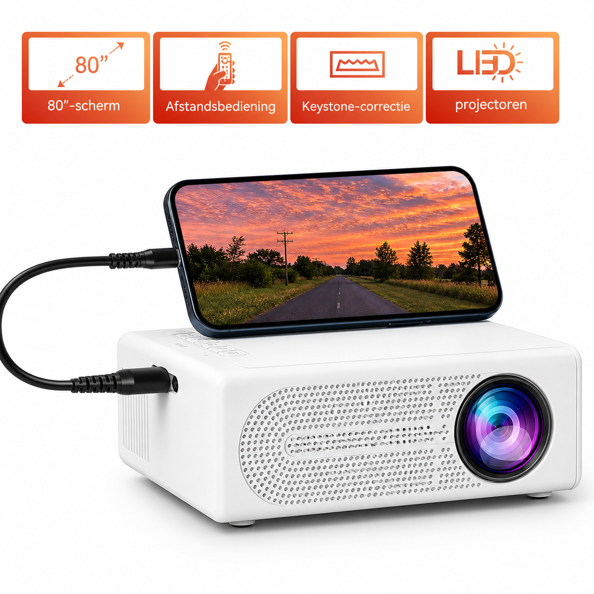 Mini Portable Projector Home Cinema Streaming Gaming