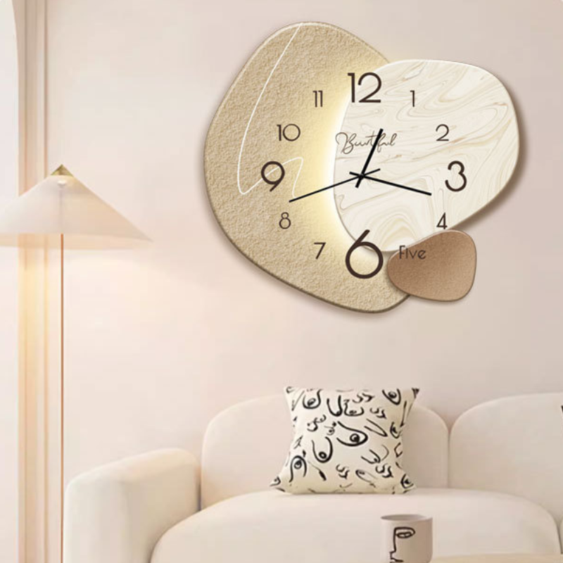 Nordic Abstract Wall Clock Decorative with Silent Quartz