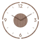 Minimalist Wooden Wall Clock with Nordic Round Silent Quartz
