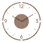 Minimalist Wooden Wall Clock with Nordic Round Silent Quartz