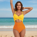One-Piece Women's Swimsuit Cross Halter Push Up Swimwear