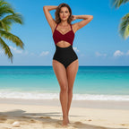One-Piece Women's Swimsuit Cross Halter Push Up Swimwear