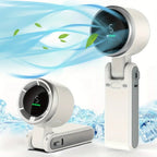 Portable Handheld Fan with Rechargeable Battery and Clip Attachment