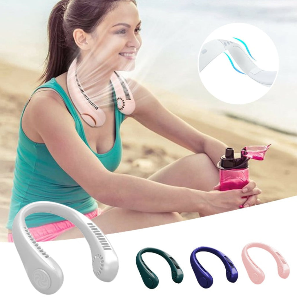 Portable Hands-Free Neckband Fan Personal Cooling Fan for Women