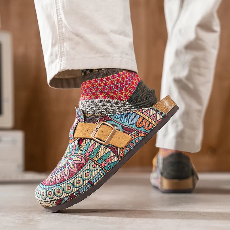Women's Boho Mandala Cork Clog Mules