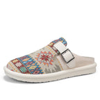 Men's Aztec Canvas Buckle Clog Mules