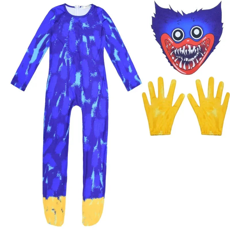 Kids Monster Character Costume – Jumpsuit with Mask & Gloves