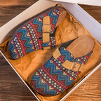 Men's Ethnic Print Cork Clog Mules