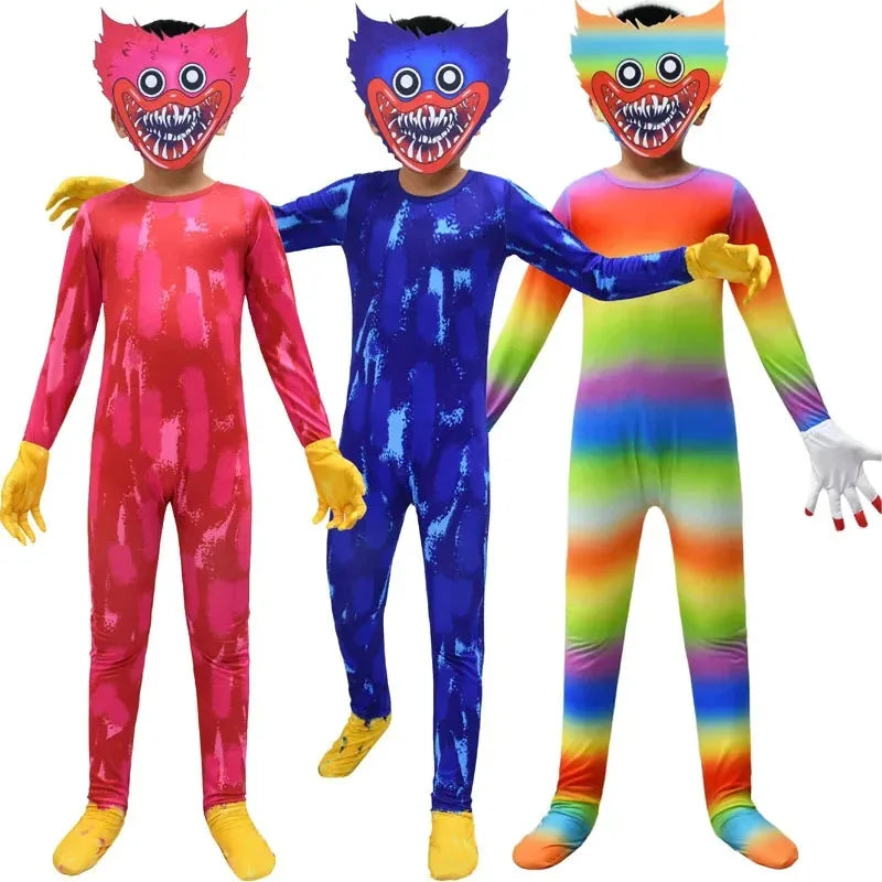 Kids Monster Character Costume – Jumpsuit with Mask & Gloves