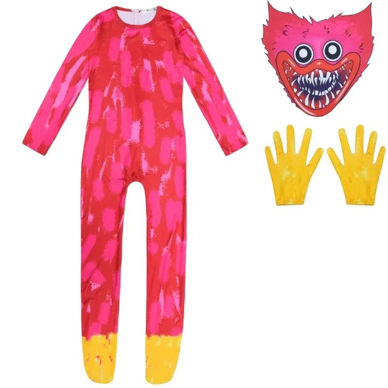 Kids Monster Character Costume – Jumpsuit with Mask & Gloves